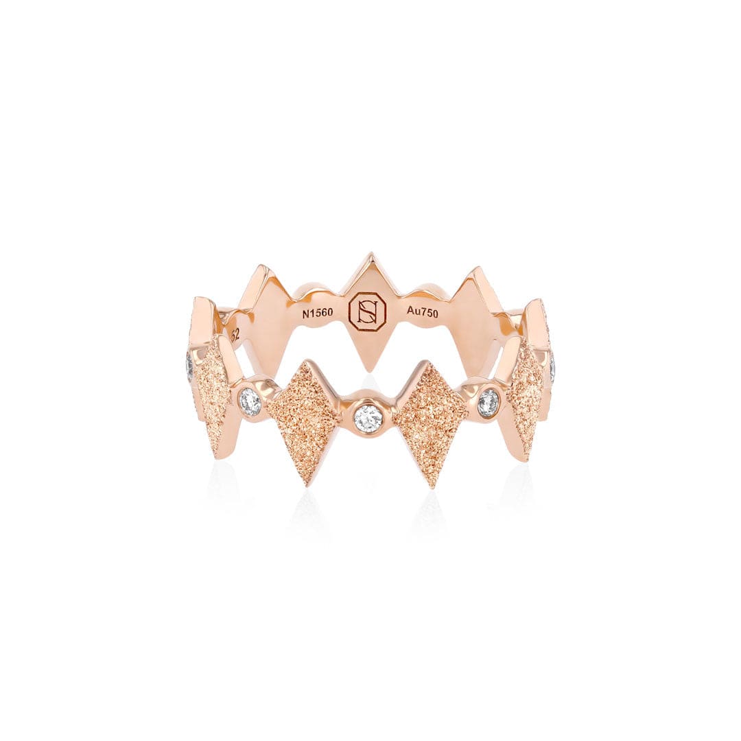 MOSAIC GOLD RING - SANDBLAST - ROSE - Noora Shawqi - Diamond Jewellery - Morocco