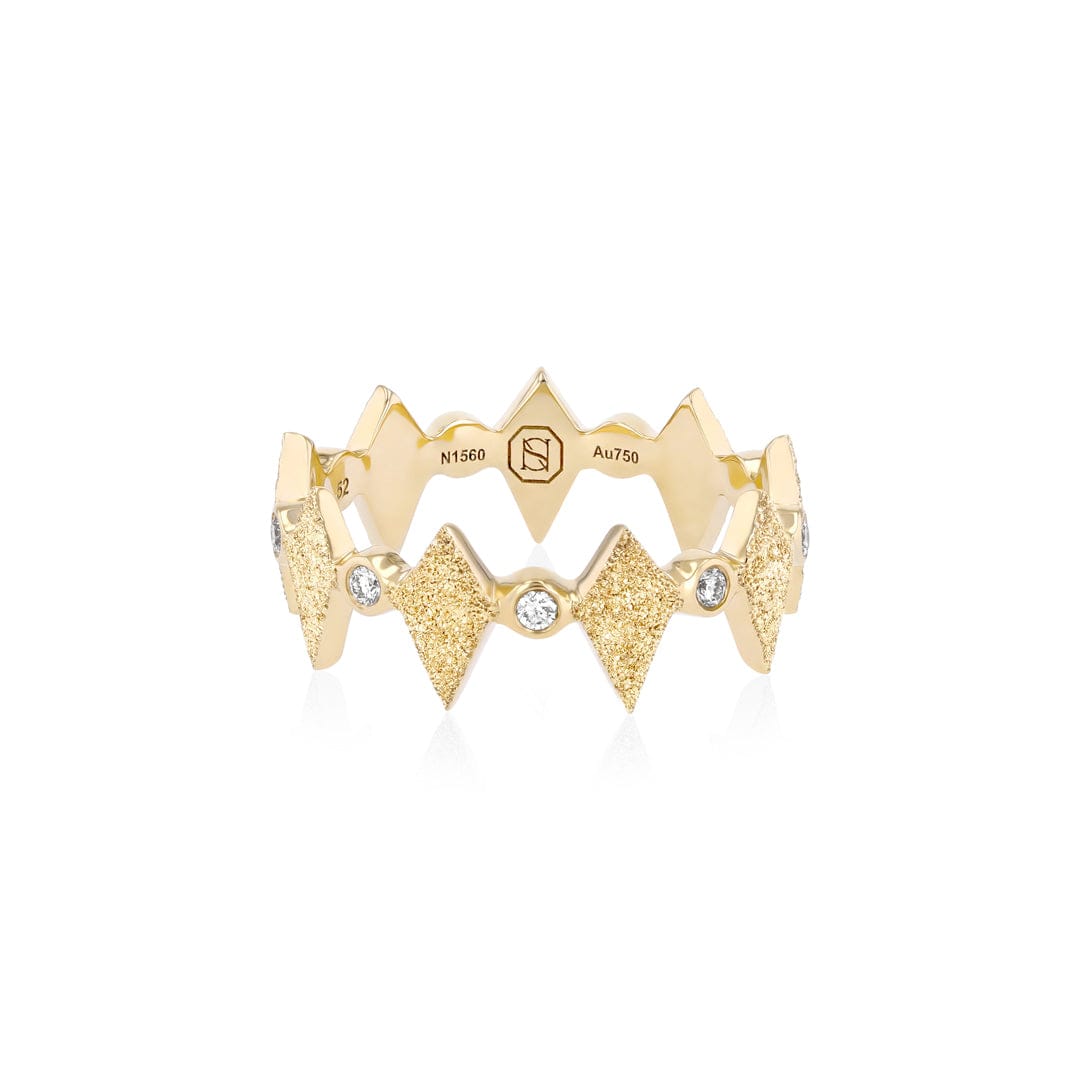 MOSAIC GOLD RING - SANDBLAST - YELLOW - Noora Shawqi - Diamond Jewellery - Morocco