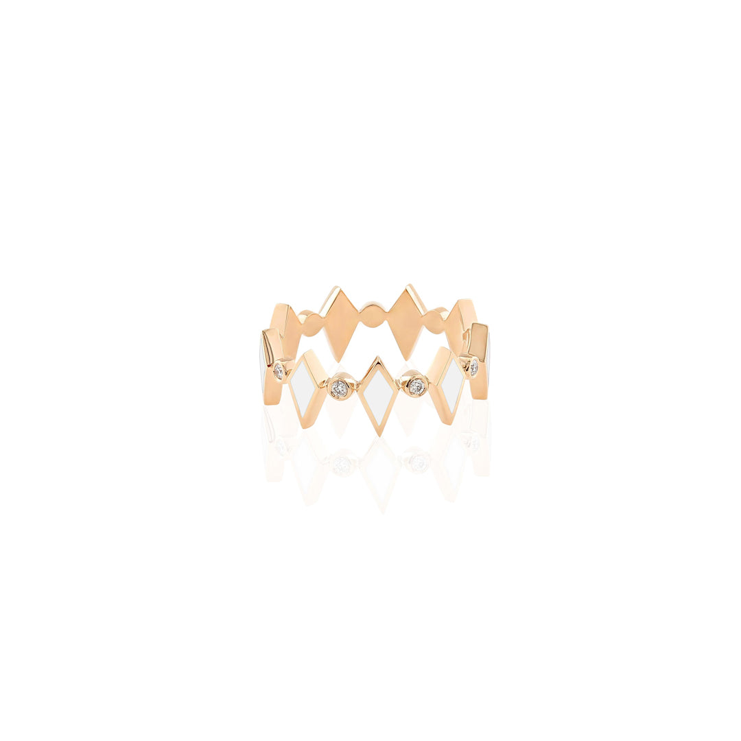 MOSAIC RING ROSE GOLD - Noora Shawqi - Diamond Jewellery - Morocco