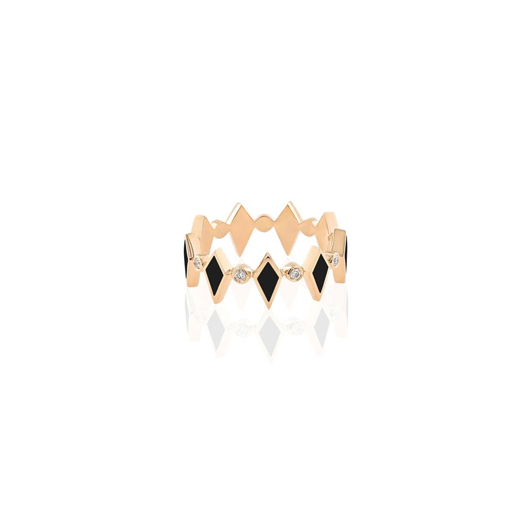 MOSAIC RING ROSE GOLD - Noora Shawqi - Diamond Jewellery - Morocco