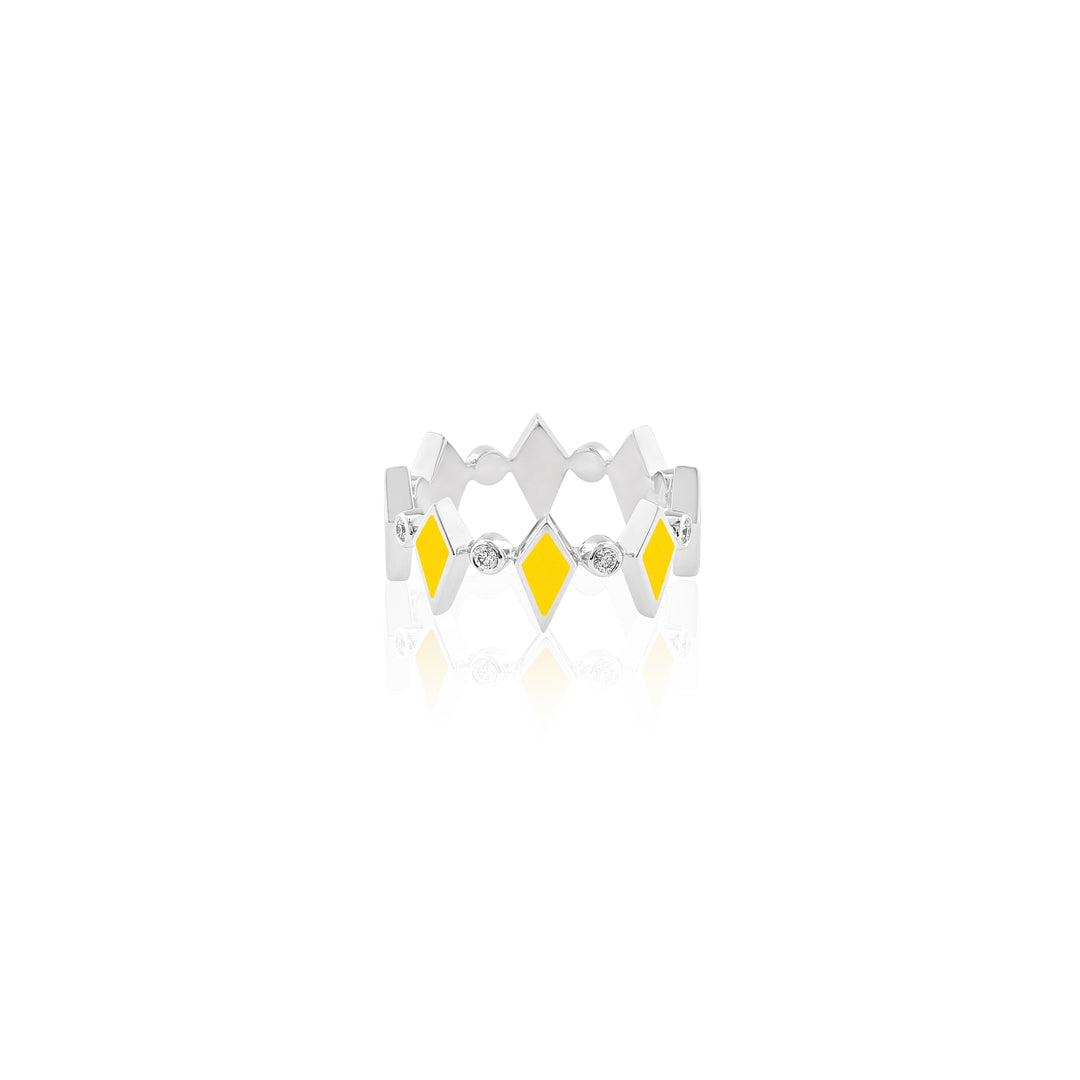 MOSAIC RING WHITE GOLD - Noora Shawqi - Diamond Jewellery - Morocco