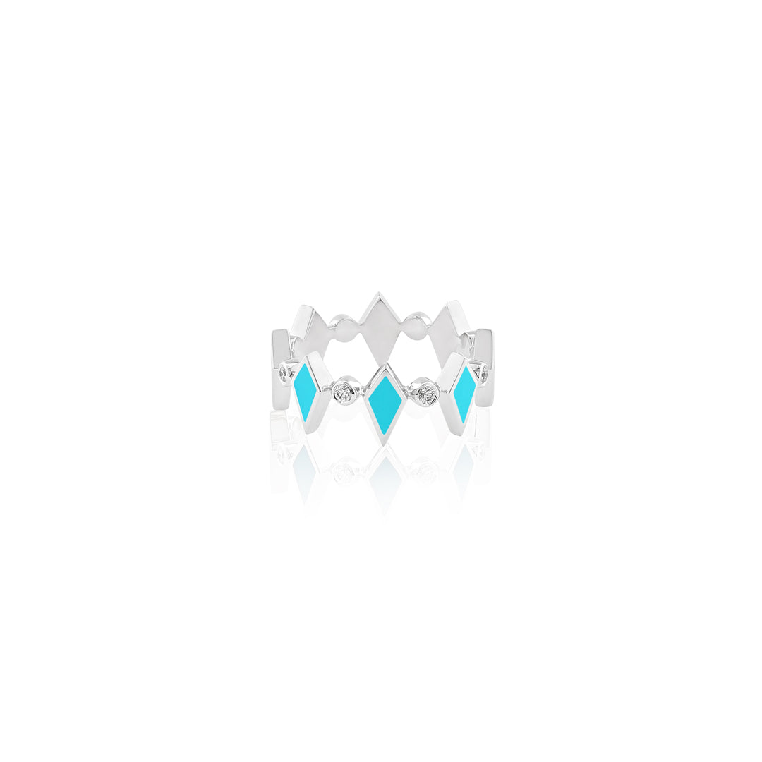 MOSAIC RING WHITE GOLD - Noora Shawqi - Diamond Jewellery - Morocco