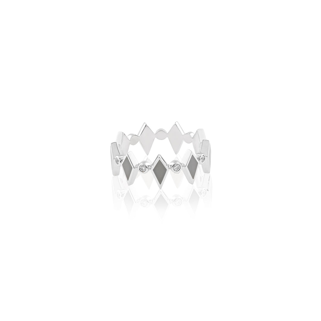 MOSAIC RING WHITE GOLD - Noora Shawqi - Diamond Jewellery - Morocco