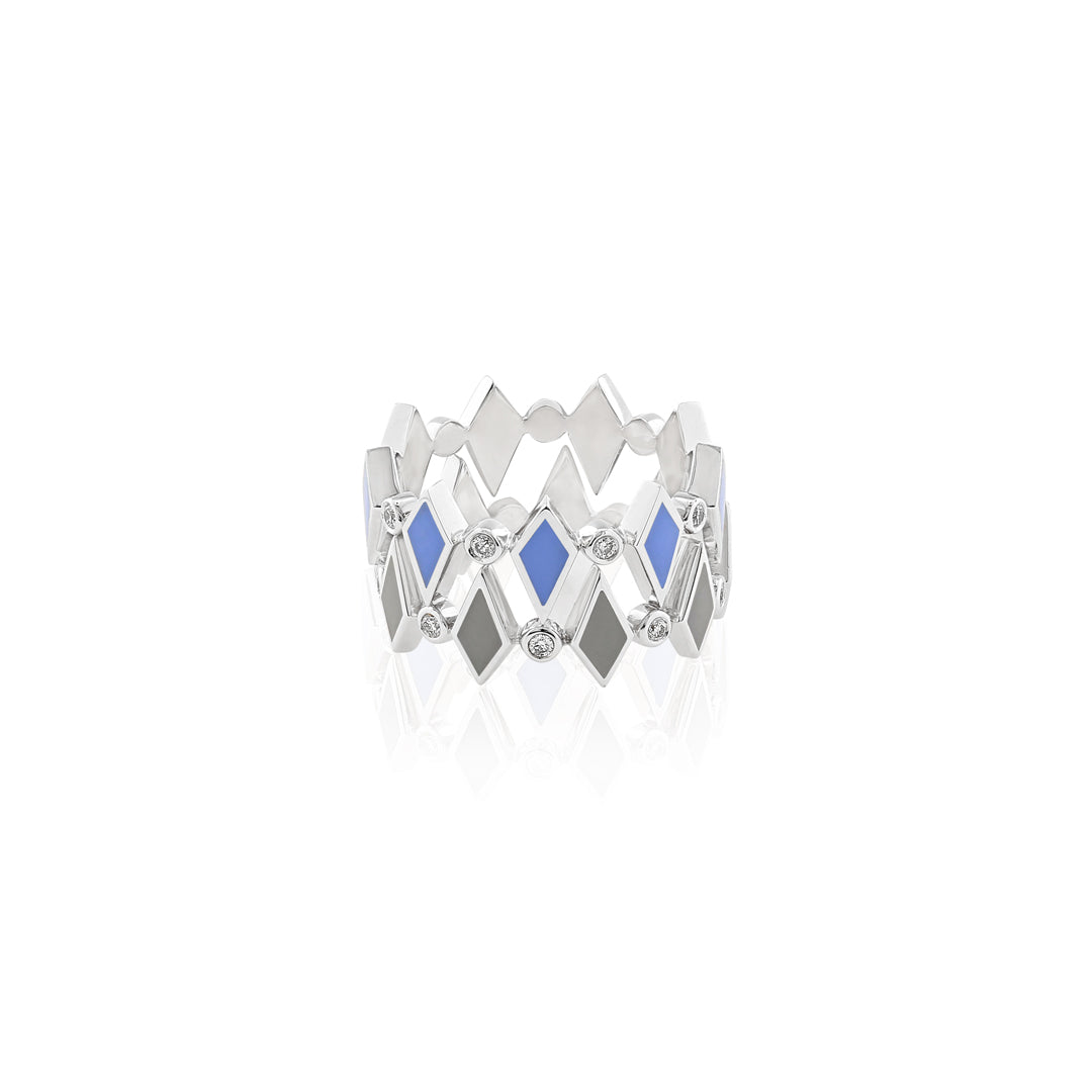 MOSAIC RING WHITE GOLD - Noora Shawqi - Diamond Jewellery - Morocco