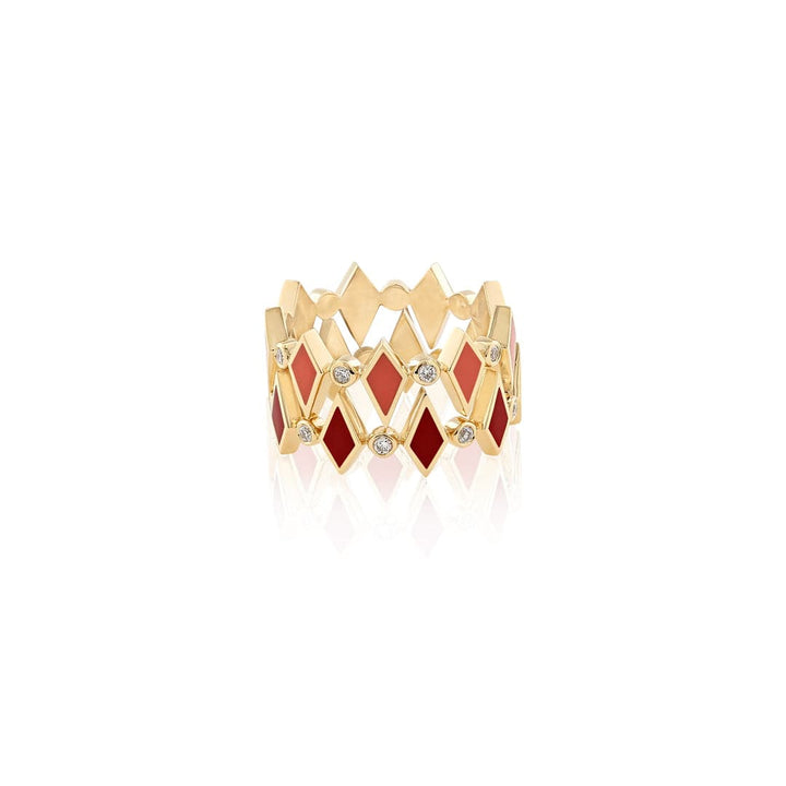 MOSAIC RING YELLOW GOLD - Noora Shawqi - Diamond Jewellery - Morocco