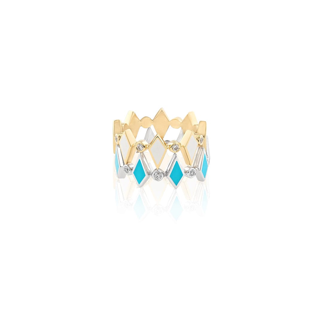 MOSAIC RING YELLOW GOLD - Noora Shawqi - Diamond Jewellery - Morocco