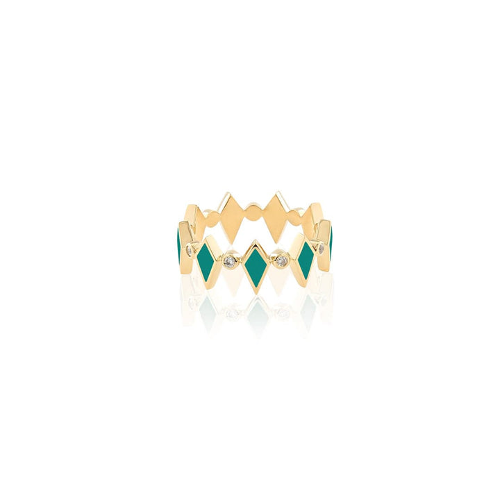 MOSAIC RING YELLOW GOLD - Noora Shawqi - Diamond Jewellery - Morocco