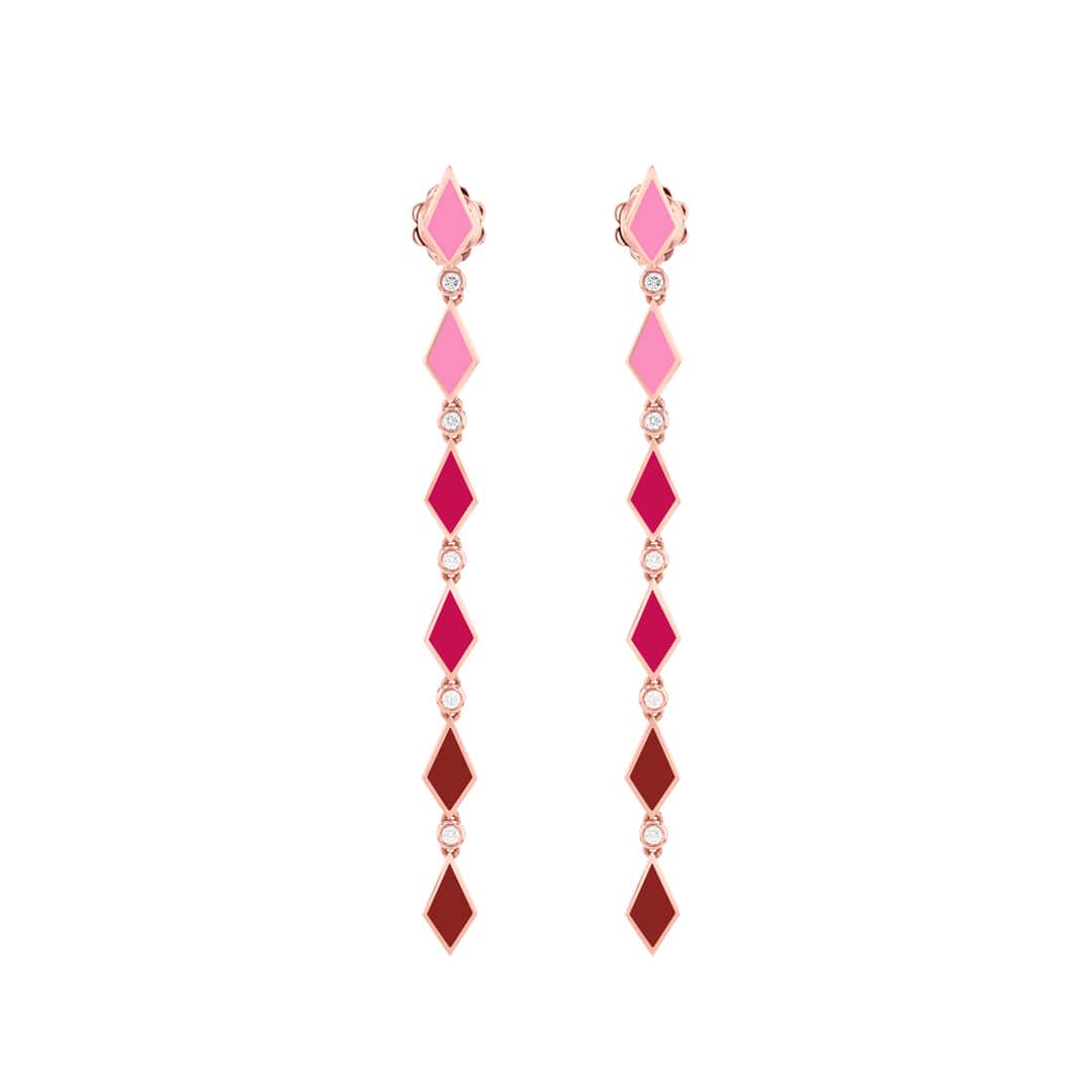 PINK OMBRE EARRINGS - Noora Shawqi - Diamond Jewellery - Morocco