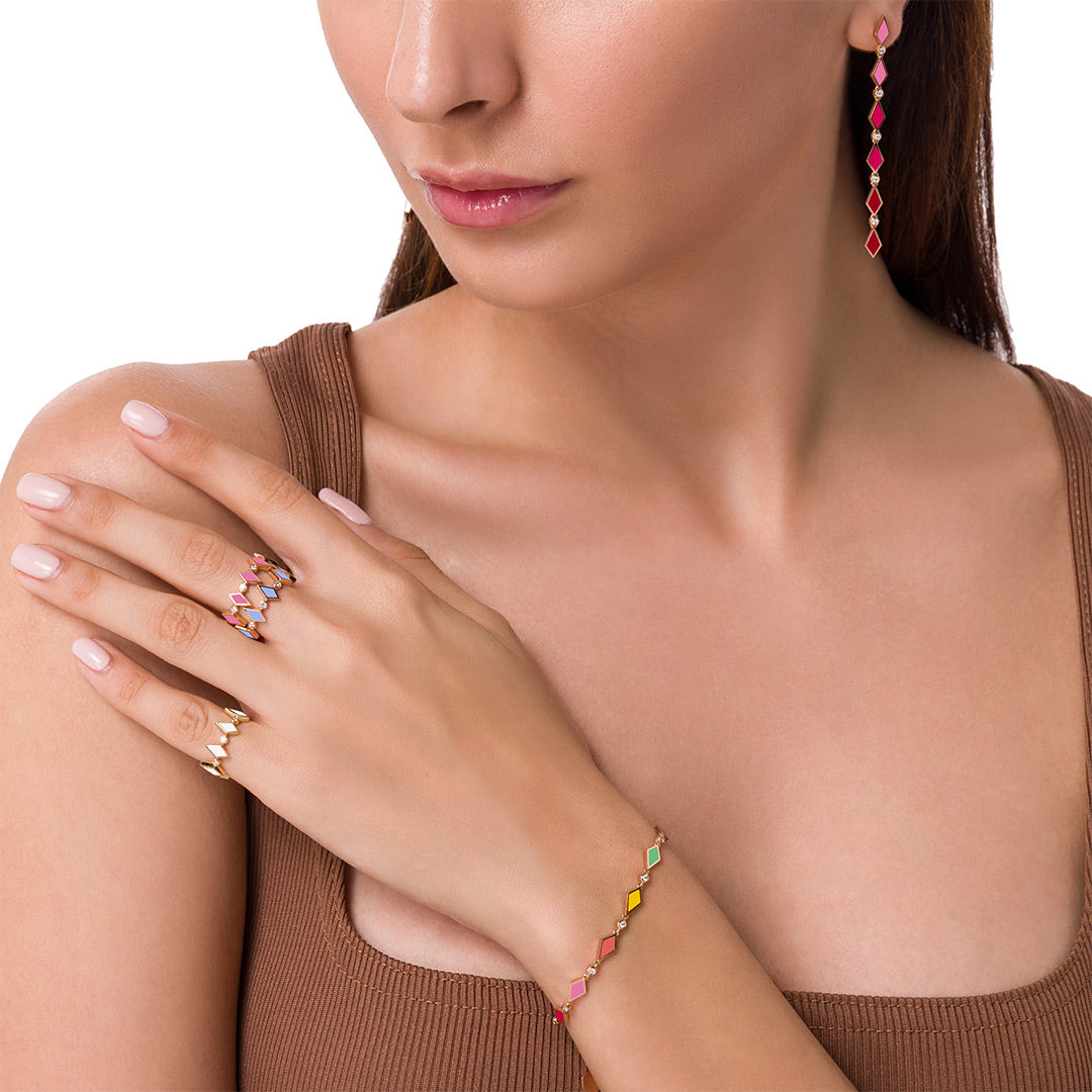 PINK OMBRE EARRINGS - Noora Shawqi - Diamond Jewellery - Morocco