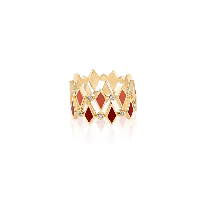 MOSAIC RING YELLOW GOLD - Noora Shawqi - Diamond Jewellery - Morocco