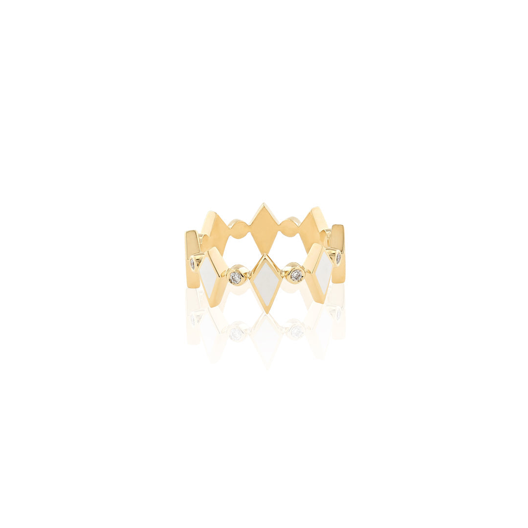 MOSAIC RING YELLOW GOLD - Noora Shawqi - Diamond Jewellery - Morocco