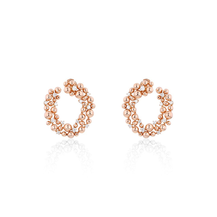 SHIBUYA ROUND EARRINGS - ROSE - Noora Shawqi - Diamond Jewellery - Japan